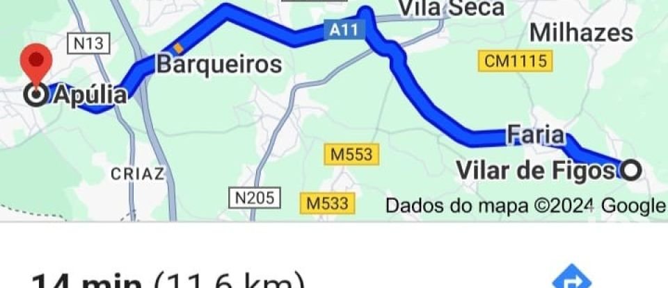 Terreno urbano em Milhazes, Vilar De Figos E Faria de 603 m²